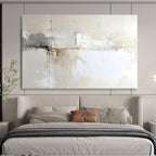 Beige and Gray Abstract Painting with Subtle, Textured Minimalism ABS450