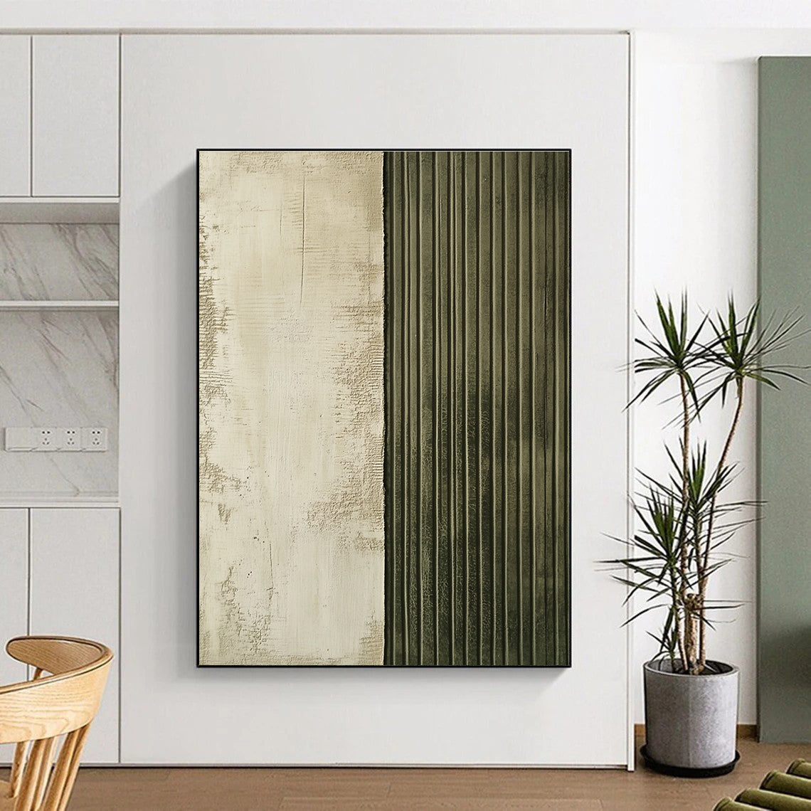 Textured Two - Tone Abstract Painting with Industrial Edge WINK290