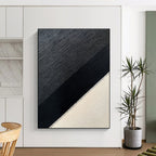 Black - Gray Textured Weave Abstract Painting with Industrial Chic WINK215
