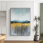 Golden Mountain Abstract - Elegant Landscape with Metallic Accents GAB0532