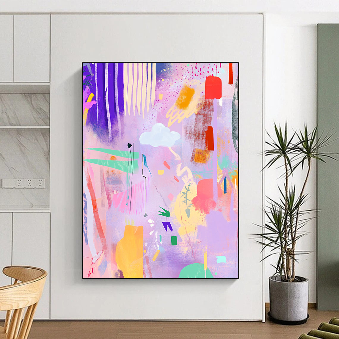 Pastel Dreamscape Abstraction - Whimsical Surreal Art GAB0384