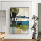 Forest Lake Abstract - Contemporary Nature Scene Art GAB0533