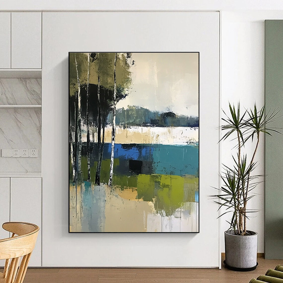 Forest Lake Abstract - Contemporary Nature Scene Art GAB0533