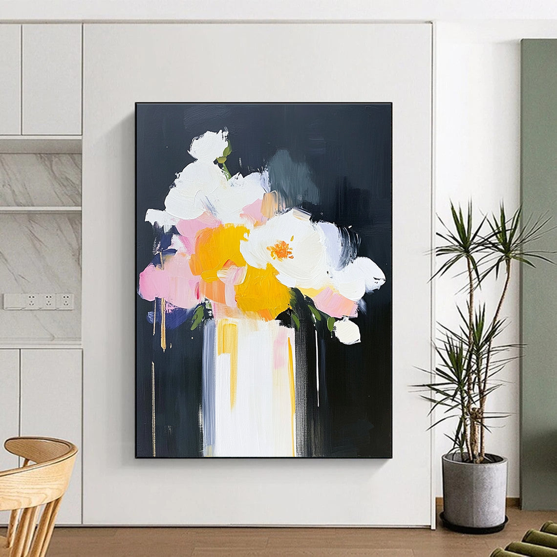 Bold Flower Vase - Minimalist Floral Abstract Painting GAB0612