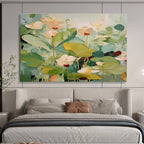 Pastel Water Lilies Abstract Painting for Charming Spaces YHT088