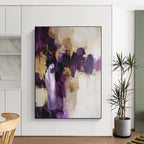 Purple Gold Beige Abstract Painting with Luxurious Warmth WINK462