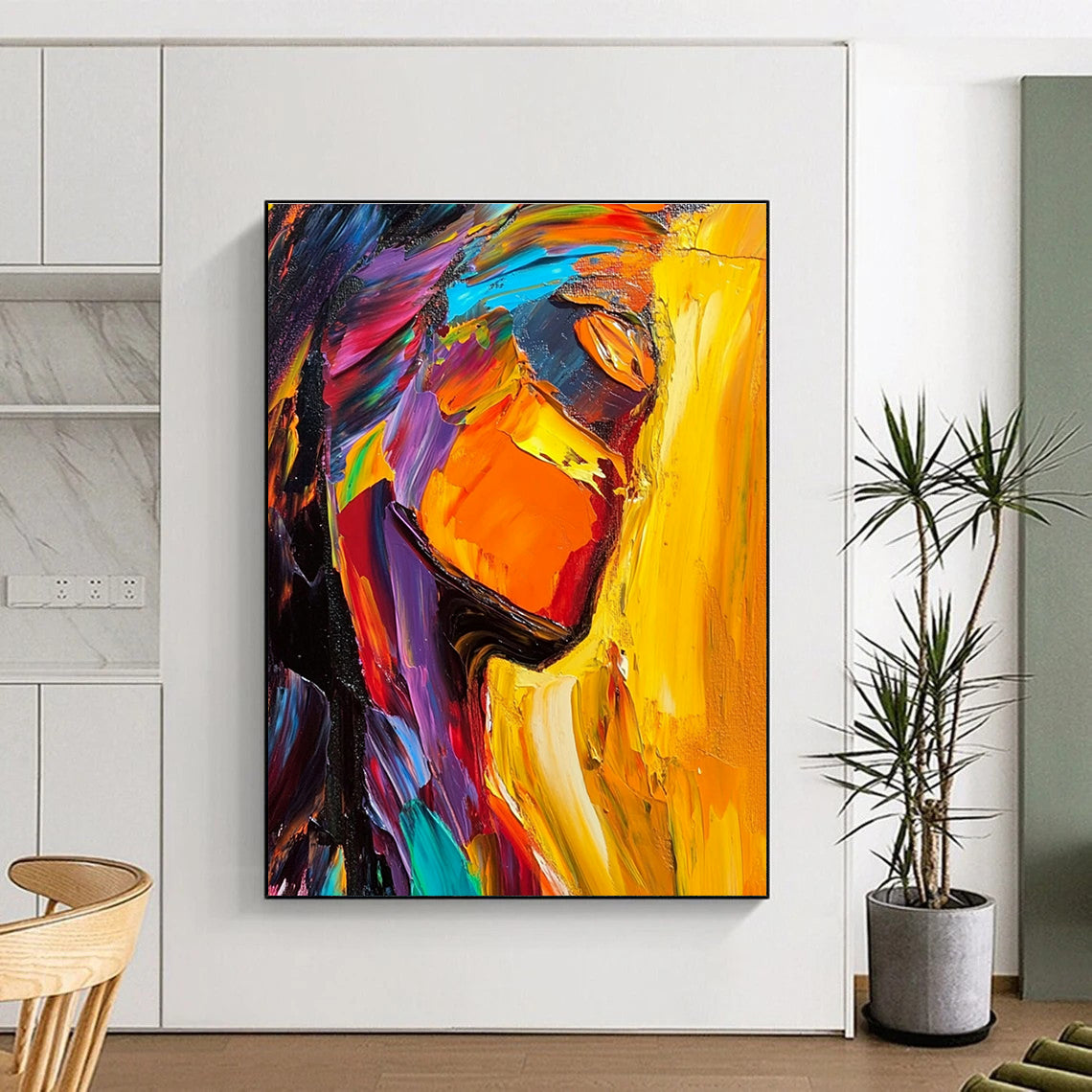 Colorful Abstract Portrait Painting with Vibrant Brushstrokes GAB0058
