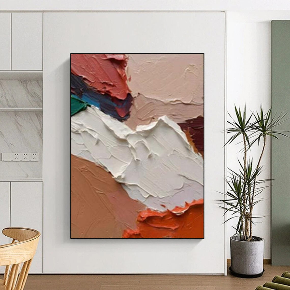 Tactile Textured Color Palette Abstract Painting for Artistic Spaces HENG263