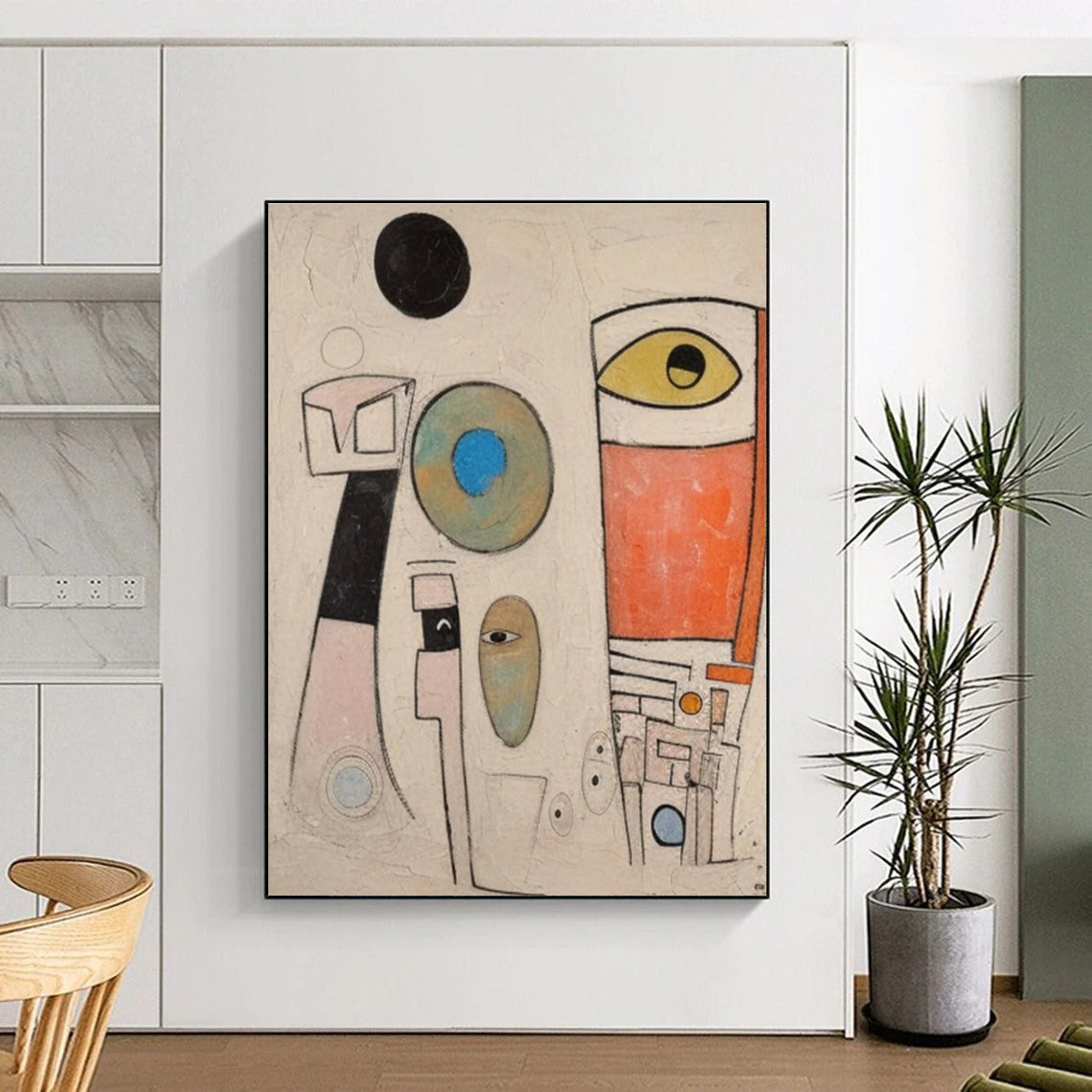 Abstract Figures and Shapes Abstract Painting for Art Gallery Experimental Sections HENG027