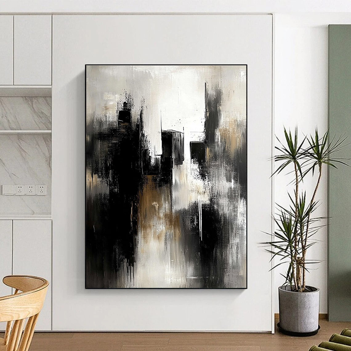 Urban - like Abstract Scene Painting with Shadowy Mystery WINK358