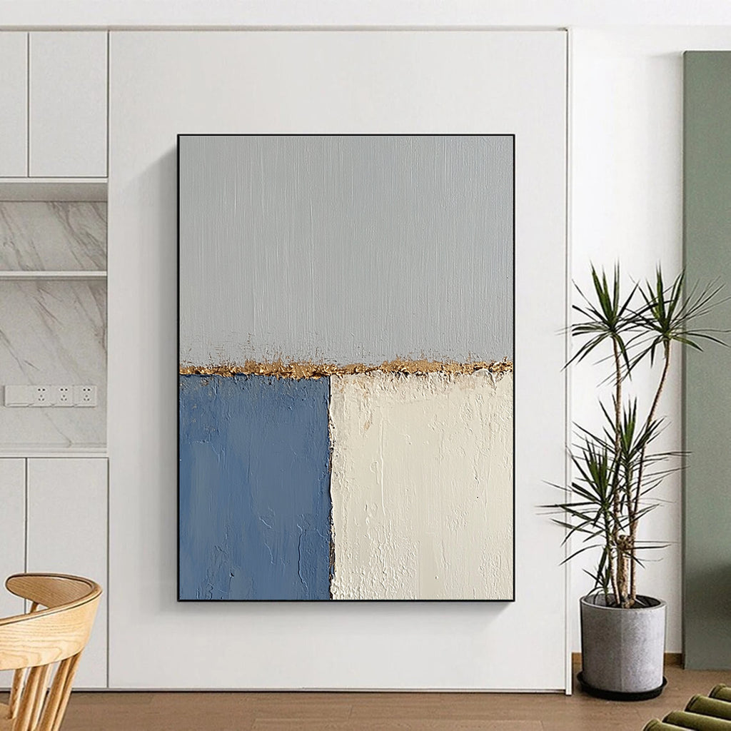 Textured Color Block Edges Abstract Painting with Tactile Interest WINK165