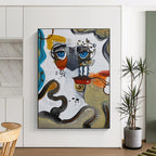 Abstract Face Composition Painting for Eclectic Home Studies HENG466