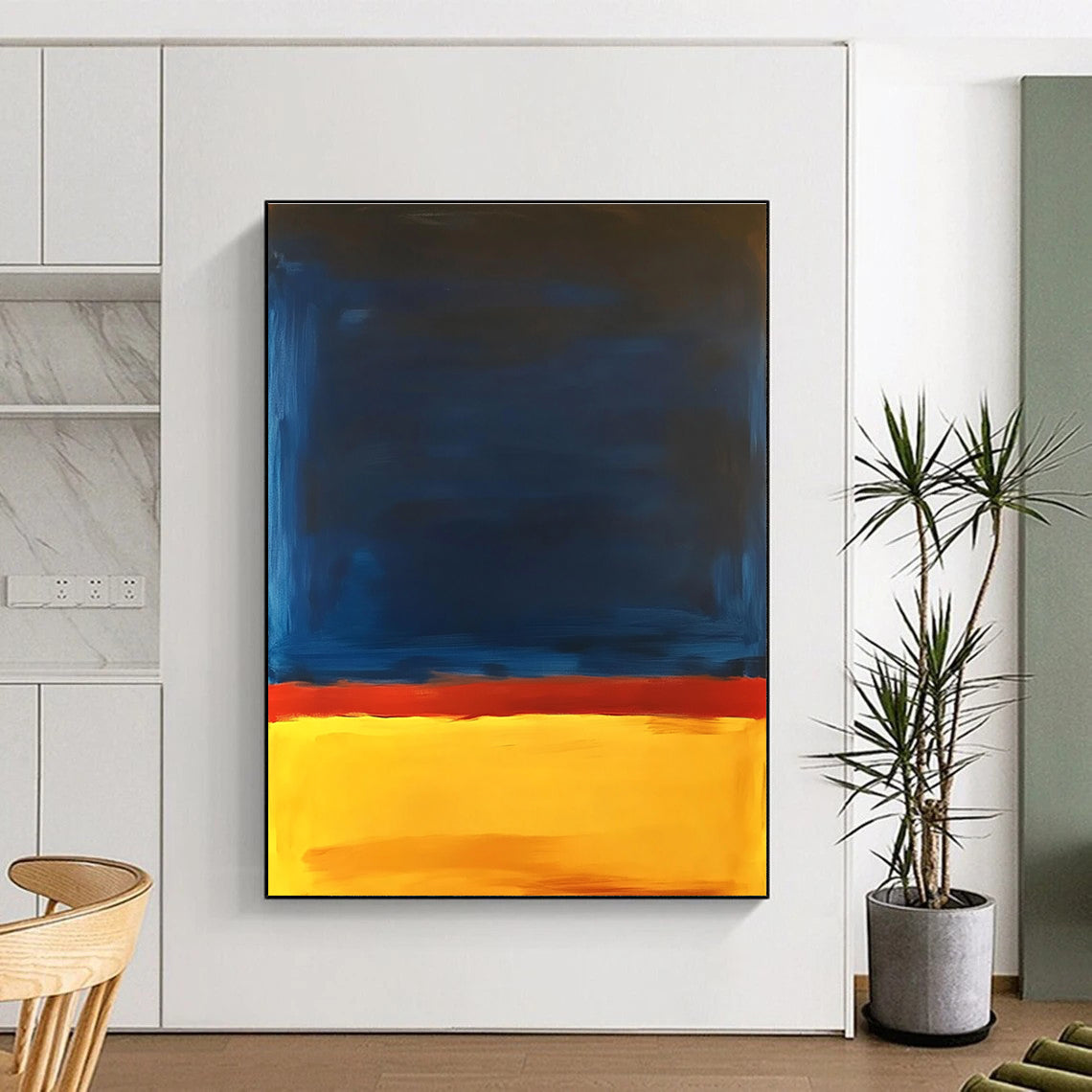 Blue Red Yellow Abstract Painting with Color Block Simplicity WINK544
