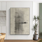 Alligator in Stripes Whimsical Minimalist Abstract Painting GAB0341