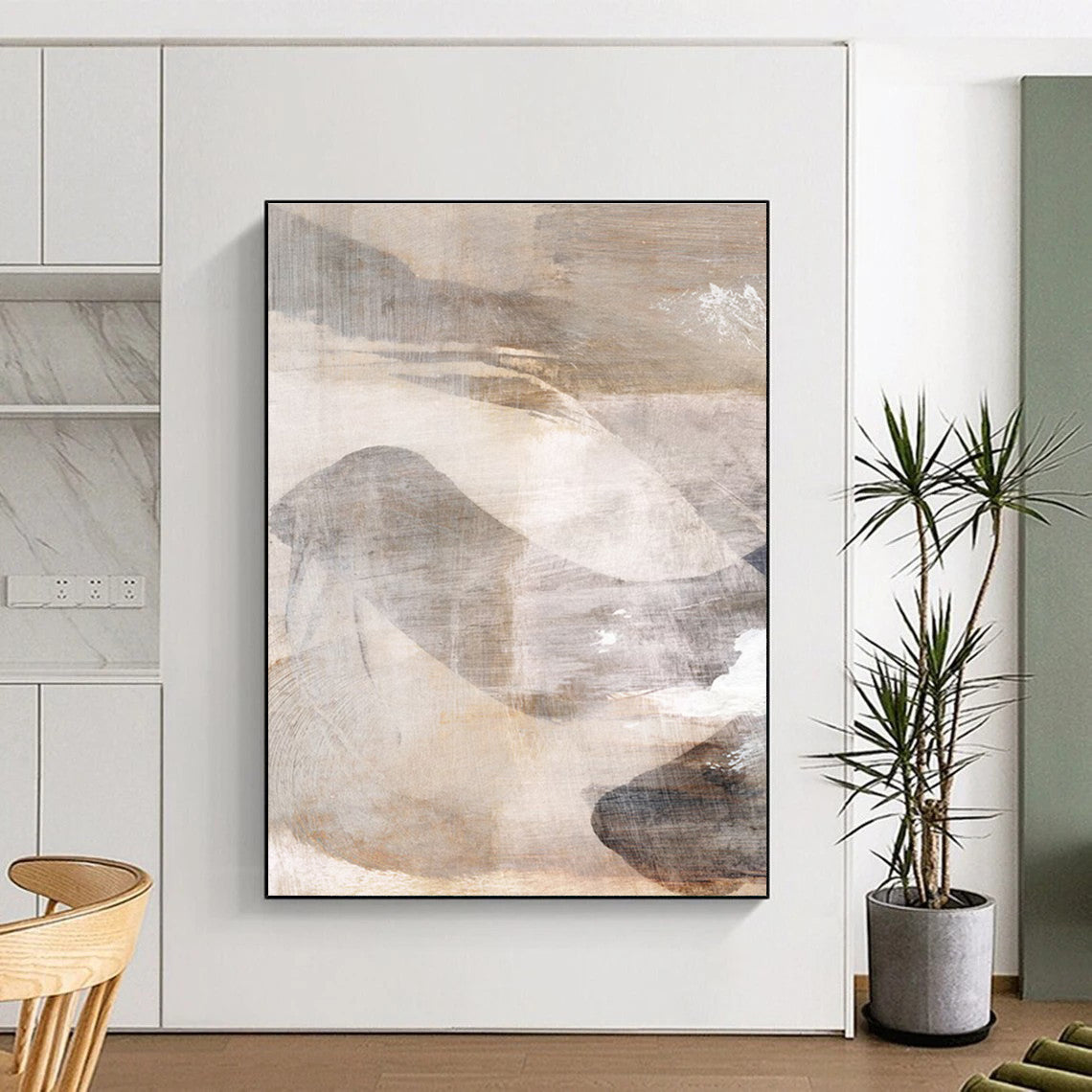 Earth - Toned Abstract Landscape Painting for Rustic - Style Living Rooms HENG210