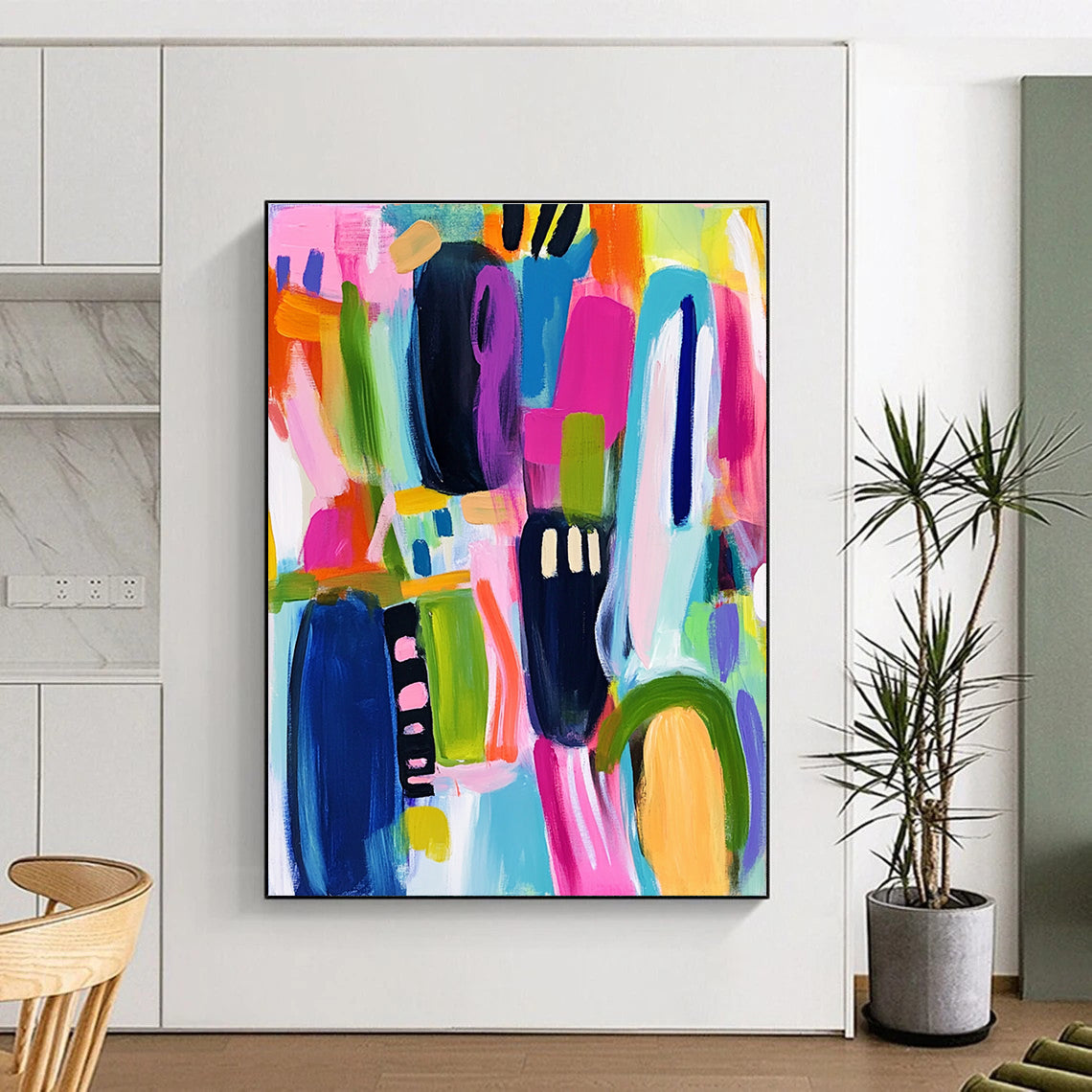 Vibrant Color Blocks Abstract Painting for Lively Interiors GAB0725