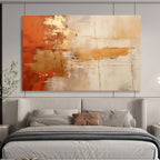 Orange - Gold Abstract Painting for Warm Interiors YHT093