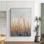 Golden Grass Abstract Painting for Modern Farmhouse Living Rooms GAB0798