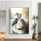 Herons by River Idyllic Abstract Painting for Nature - Loving Homes GAB1498