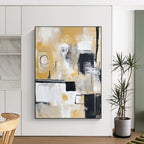 Yellow - Toned Abstract Shapes Painting with Warm Vitality WINK321