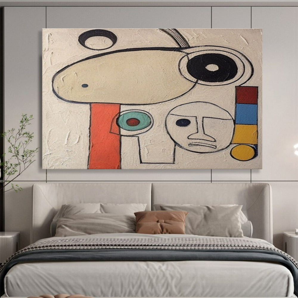 Abstract Faces and Shapes Painting with Whimsical Charm YHT011