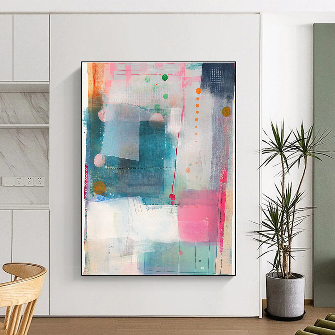 Bright Geometric Mix Modern Graphic Abstract Painting GAB0243