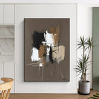 Brown - Toned Abstract Composition Painting for Minimalist Living Room Corners GAB1200