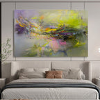 Bright Color Fusion Abstract Painting with Vivid, Harmonious Blends ABS463
