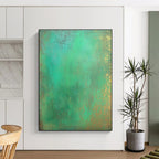 Teal and Gold Abstract Painting with Exotic Allure WINK128