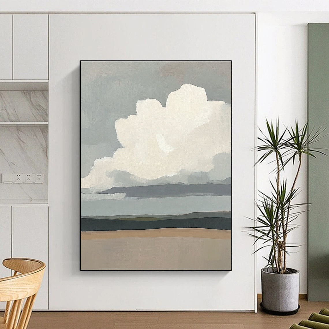 Minimalist Cloud Landscape Calm Abstract Painting for Modern Interiors GAB1435