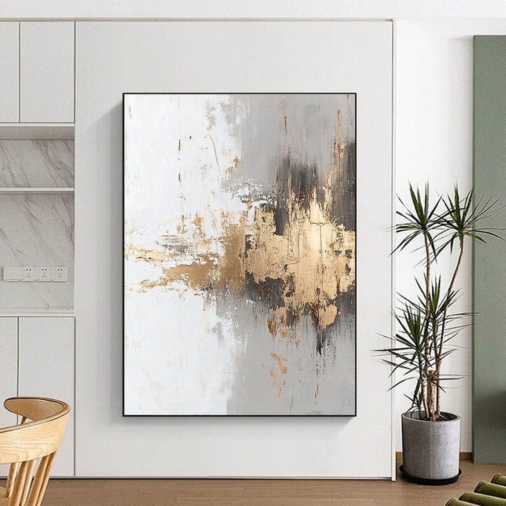 Gold Accent Abstract Painting for Modern - Styled Hallways GAB0995