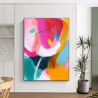 Vibrant Color Fusion Abstract Painting with Bold Vitality WINK298