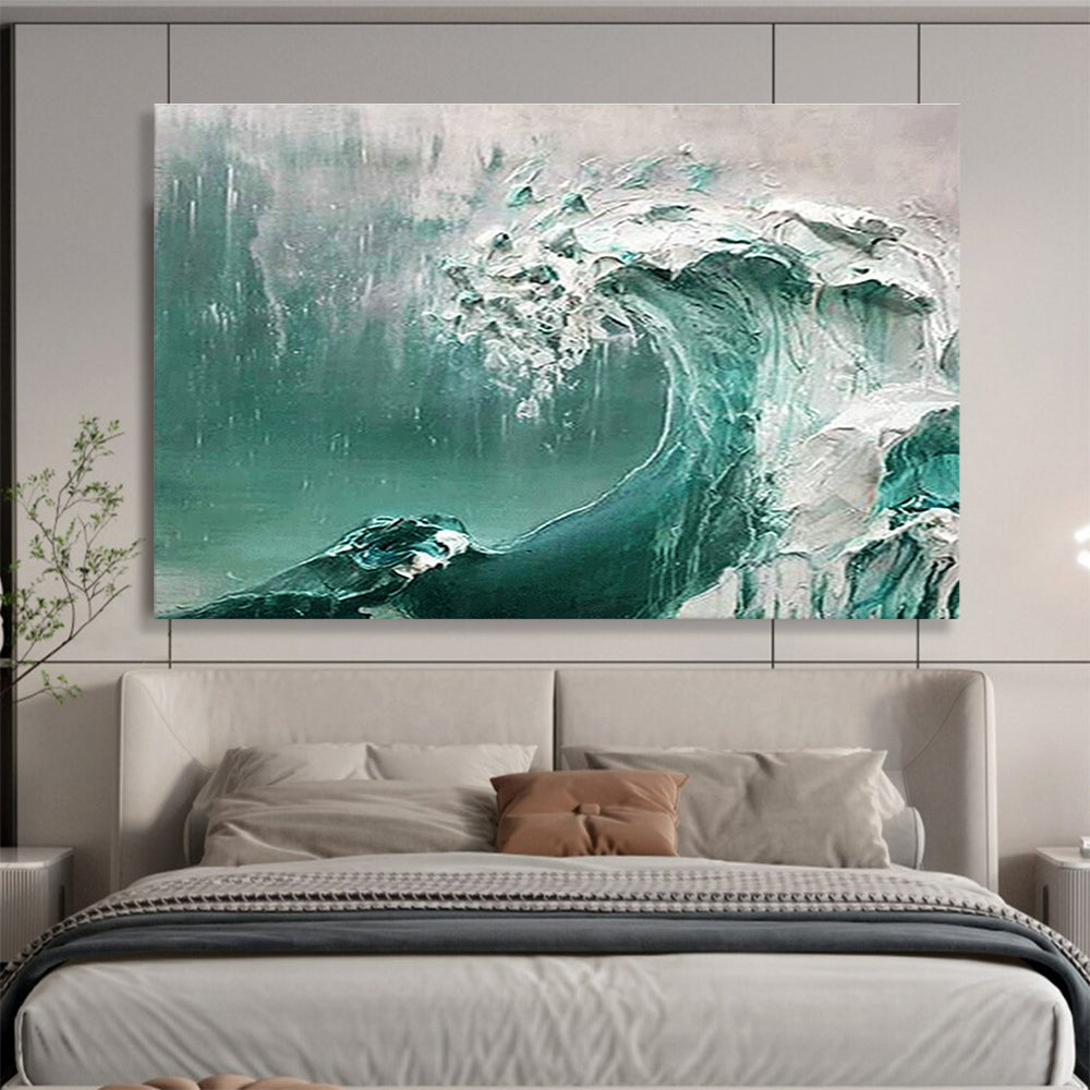 Turbulent Wave Abstract Painting for Ocean - Lover’s Home Offices YHT232