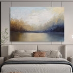 Lake and Sky Abstract Landscape Painting for Tranquil Spaces YHT040