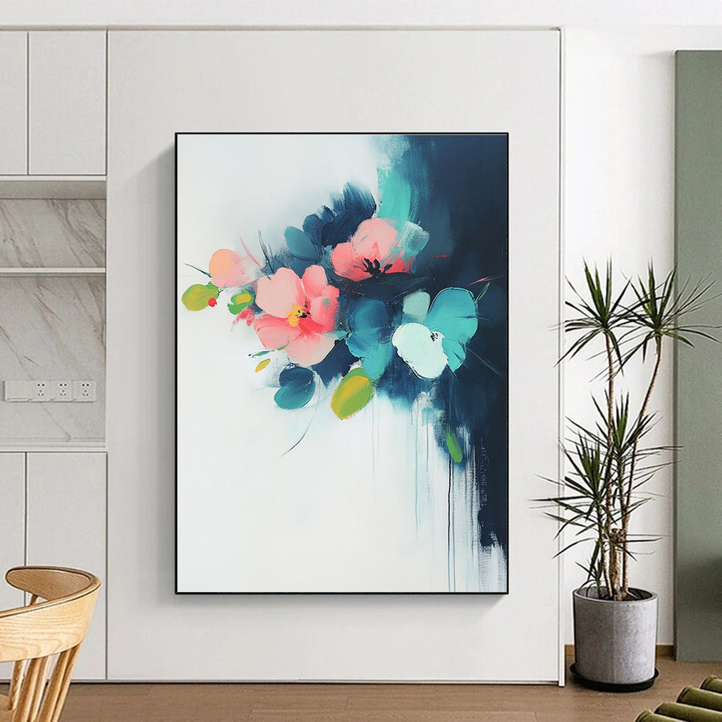 Delicate Flower Abstract Painting for Romantic Dining Spaces GAB0843
