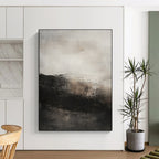 Gray - Black Abstract Landscape Painting with Mysterious Atmosphere WINK428