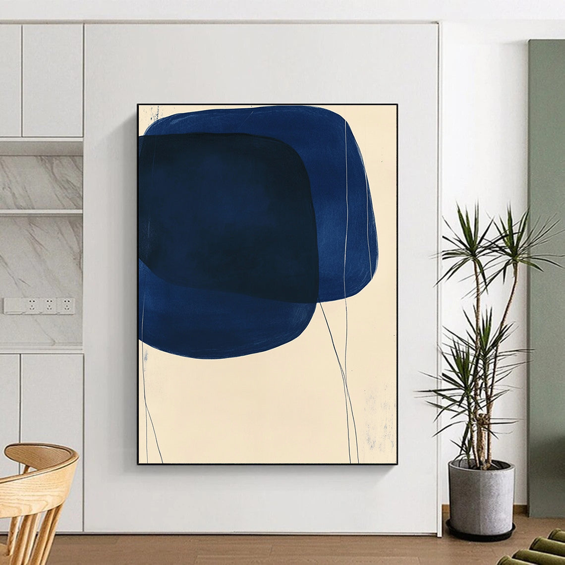 Blue Abstract Shapes Artistic Wall Decor Abstract Painting GAB1390
