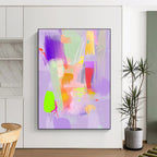 Neon Purple Abstract Painting for Trendy Boutiques GAB1030