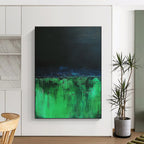 Dark Green and Blue Abstract Painting with Night Sky Vibes WINK116