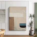 Neutral Collage Abstract Painting for Modern Minimalist Living Rooms HENG182