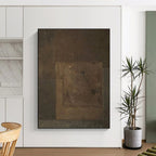 Brown Textured Abstract Painting for Rustic - Style Wine Bars HENG487