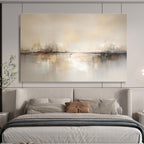 Beige - toned Abstract Landscape with Subtle Reflections Abstract Painting ABS386