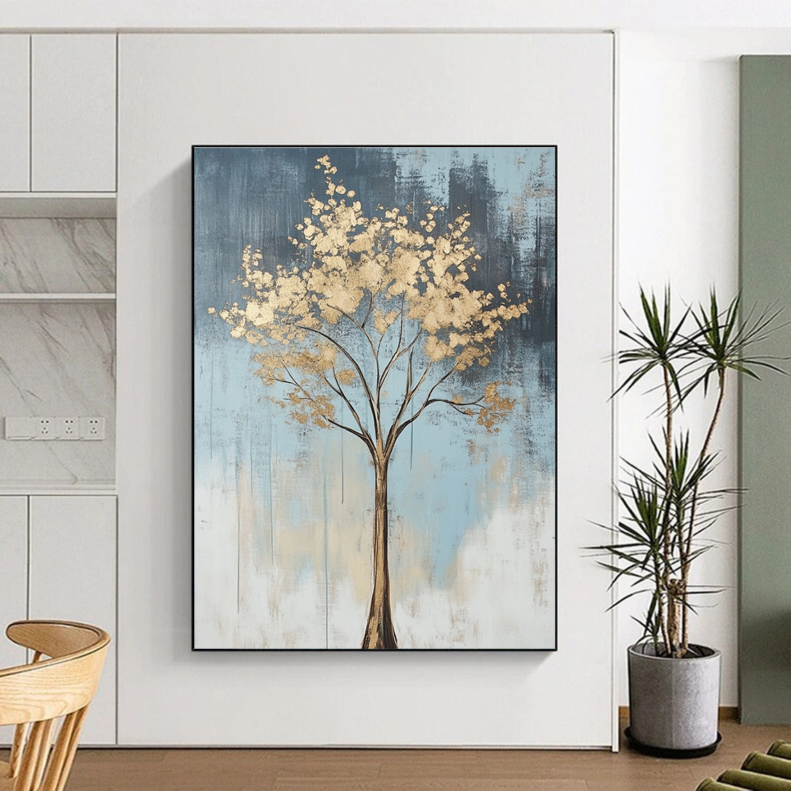 Golden Tree Abstract Painting for Bohemian - Style Living Rooms GAB1255