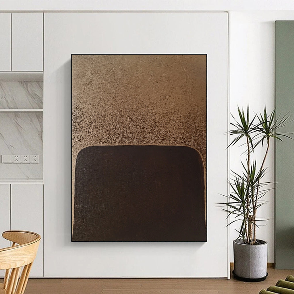 Brown Textured Minimalism Abstract Painting with Subtle Layers GAB0072