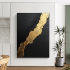 Black and Gold Abstract Painting for Luxurious Dining Rooms GAB0756