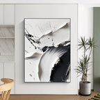 Black White Textured Abstract 2 Painting with Dramatic Depth WINK739