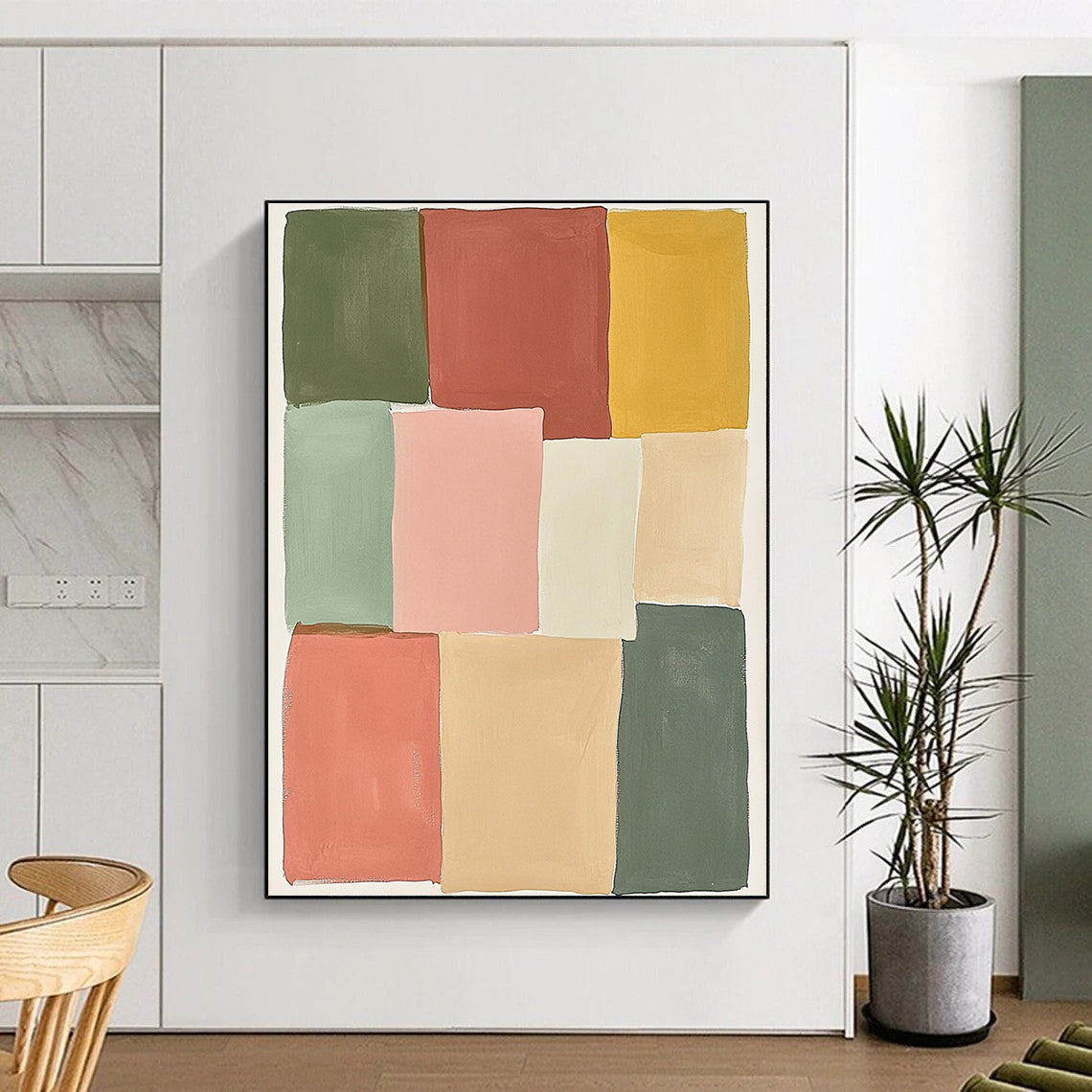 Pastel Color Block Abstract Cheerful Abstract Painting for Light - Filled Spaces GAB1407