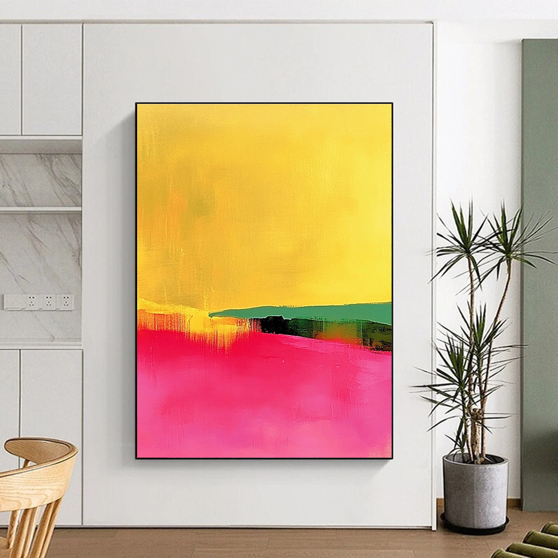 Vibrant Color Fields Abstract Painting with Energetic Palette WINK190