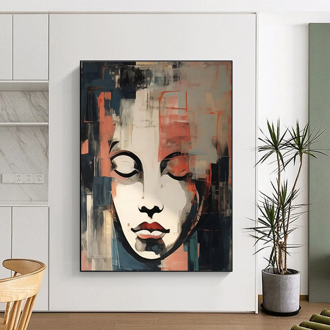 Abstract Face Composition Painting for Contemporary Art Galleries HENG124