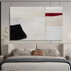 Red - Black - White Abstract Painting for Bold Minimalist Spaces YHT110